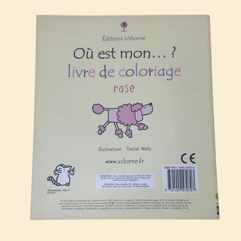 Où est mon.....? livre de coloriage rose