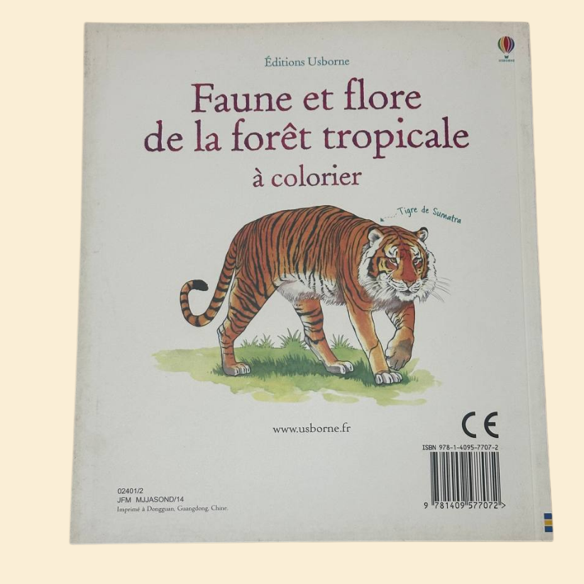 Faune  et flore de la forêt tropical  à colorier