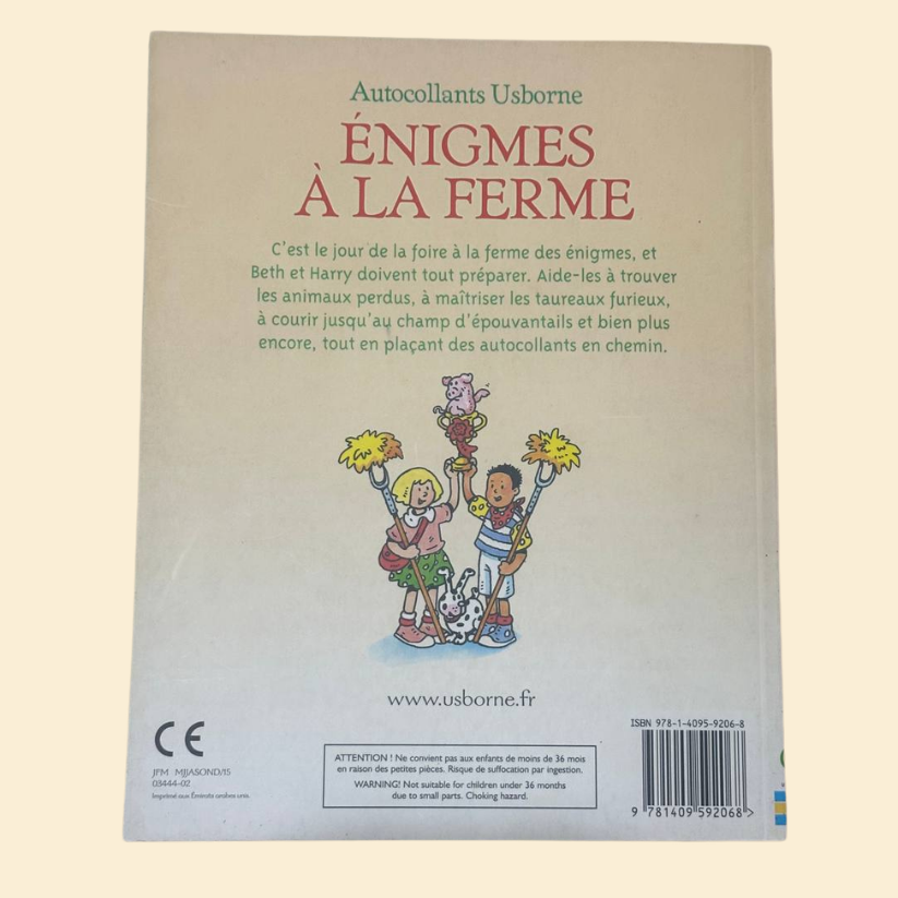 ENIGMES à LA FERME avec plus 120 autocollants