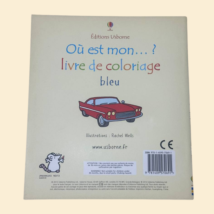 Où est mon.....? livre de coloriage bleu