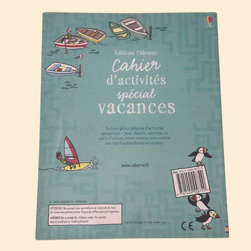 cahier d'activités spécial vacances