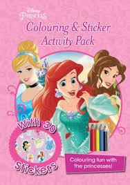 DISNEY PRINCESS COLOURING, STICKER ACTIVITY PACK 30 STICKERS COLOURING FUN WITH TINK AND HER FAIRY F