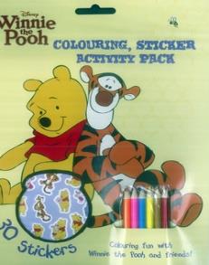 DISNEY WINNIE THE POOH COLOURING, STICKER ACTIVITY PACK 30 STICKERS COLOURING FUN WITH TINK AND HER