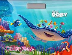 DISNEY. PIXAR FINDING DORY COLOR ME WITH STICKERS