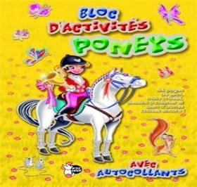Bloc D'Activités Poneys Jaune 64 pages de jeux Avec Autocollants