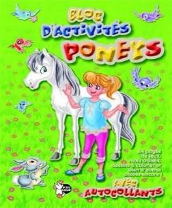 Bloc D'Activités Poneys Vert 64 pages de jeux Avec Autocollants