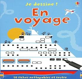 Je dessine ! En voyage Boite 50 fiches nettoyables et feutre
